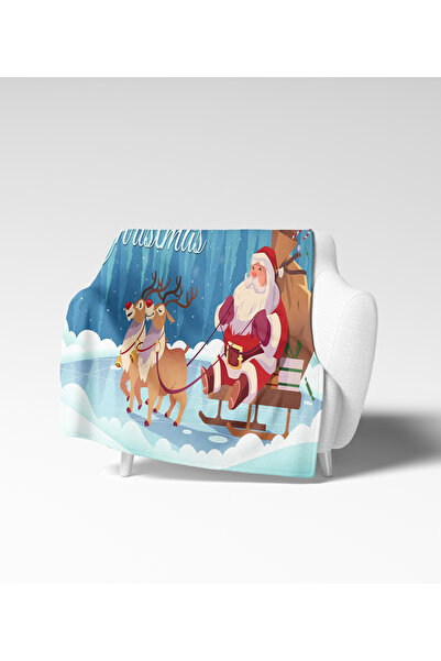Home Santa Claus Santa Christmas Pattern Fleece Tv Blanket Polar Soft Blanket