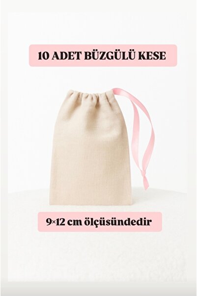 ALASEREN 10LU BÜZGÜLÜ BEZ KESE 9×12 CM Lavanta, Sabun,Kuruyemiş, Takı ÇOK AMA...