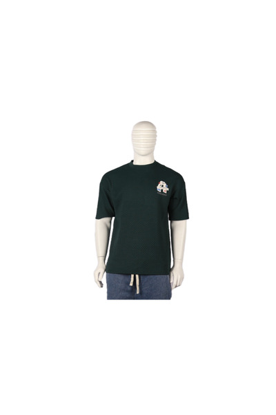 Red Planet Oversize T-Shirt with Letter A Print