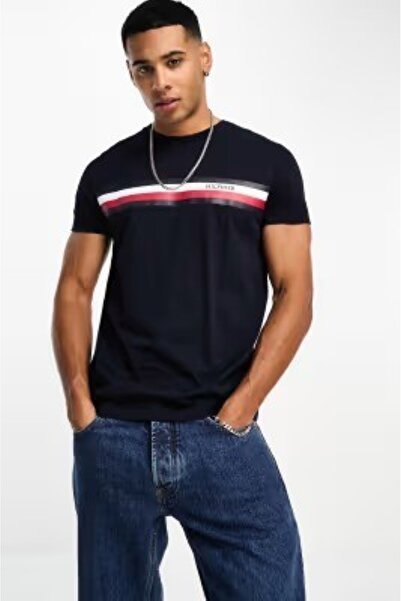 Tommy Hilfiger Men's Woven Cotton Chest Printed T-Shirt