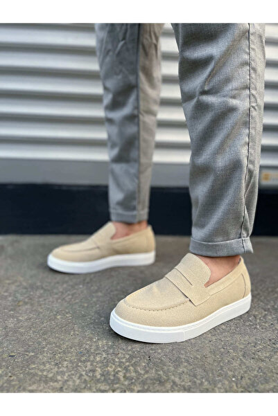 Zapatos JY180 Estilo X Bağcıksız Süet Erkek Günlük Spor Klasik Ayakkabı SBT - Krem