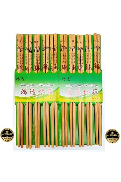 Wolawood Chopstick 20'li Çin, Japonya, Kore, Vietnam El Yapımı Doğal Bambu Ah...