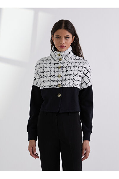 Karl Lagerfeld Standart Siyah - Beyaz Kadın Ceket A3W20005