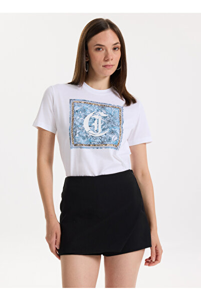 Just Cavalli Siyah Kadın T-Shirt 78PAHC12
