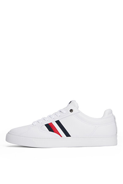 Tommy Hilfiger Deri Beyaz Erkek Günlük Ayakkabı ICON COURT STRIPES