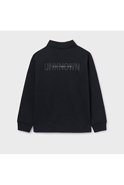 MAYORAL Erkek Çocuk Siyah Yarım Fermuarlı Forma Polo Tişört