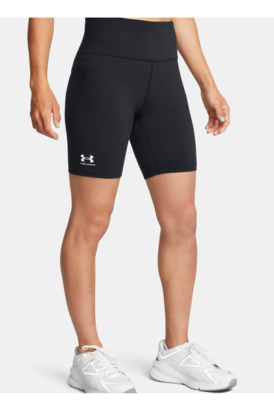 Under Armour 1386703-001-UA Rival 7in Short Siyah Lastikli Bel Dar Düz Kadin Şort