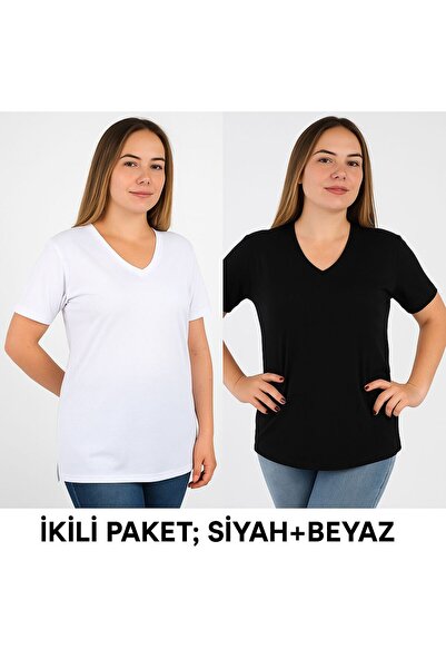 citycenterfashion Woman's V-Neck Plus Size T-shirt Cty-cnd-01
