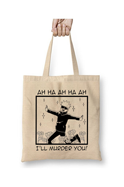 Toyaso Сатору Годзьо - Jujutsu Kaisen Anime Біла тканинна сумка з довгими ручками Сумка для покупок Сумка для пляжу