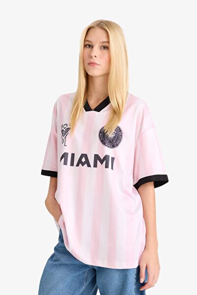 DeFacto Μπλουζάκι με κοντό μανίκι με στάμπα στην πλάτη Coool MLS Oversize Wide Fit G0480AX25AU