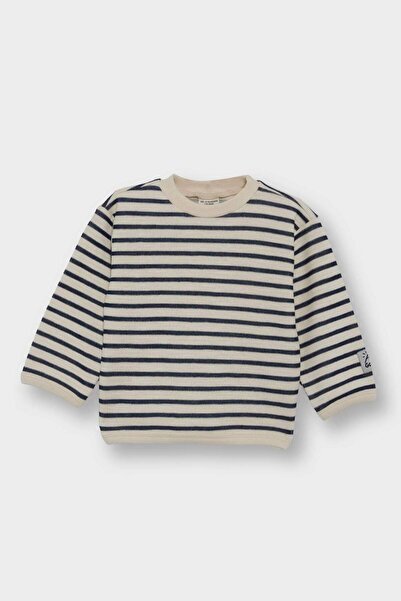 DeFacto Erkek Bebek Bisiklet Yaka Çizgili Sweatshirt F7587A525WN