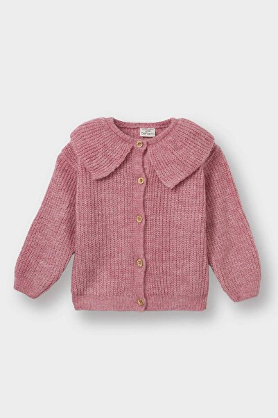DeFacto Baby Girl Big Collar Buttoned Knitwear Cardigan F2655A525Wn