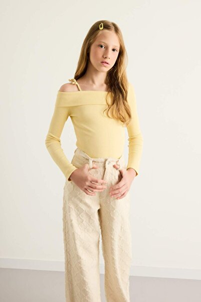 DeFacto Μακρυμάνικο μπλουζάκι για κορίτσια με λεπτή εφαρμογή και λεπτή εφαρμογή G1614A825AU