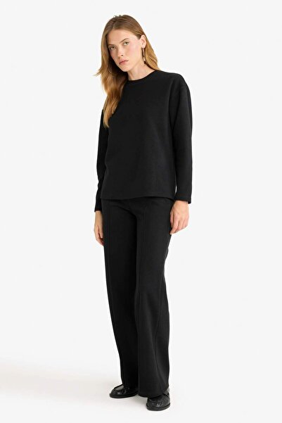 DeFacto Straight Fit Beli Lastikli Selanik Kumaş Pantolon E8435AX25AU