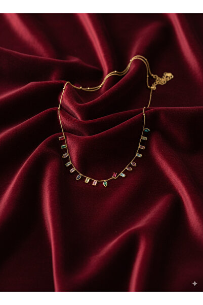 MEEB BİJUTERY Gold Color Stone Necklace