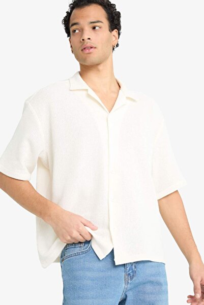 DeFacto Boxy Fit Polo Yaka Penye Kısa Kollu Gömlek G3359AX25AU
