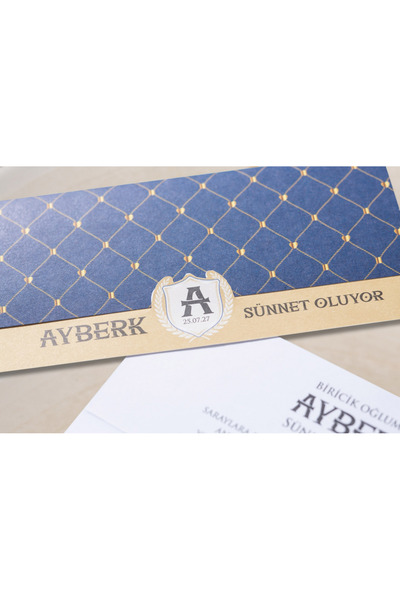 İklim Sünnet Davetiyesi 5023 - 50 Adet - Zarfsız - Baskı Hariç - Tablozadee Özel Tasarım