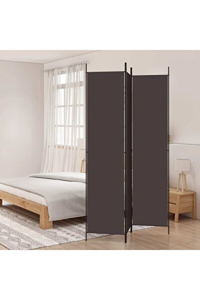 vidaxl 3-Panel Room Divider Brown 150x220 cm Fabric