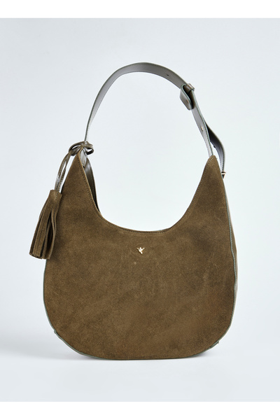 Fabrika Süet Haki Kadın Omuz Çantası HERA-EROS