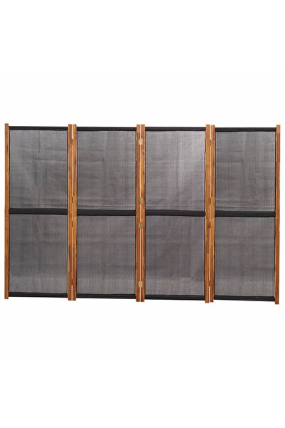 vidaxl 4-Panel Room Divider Black 280x180 cm