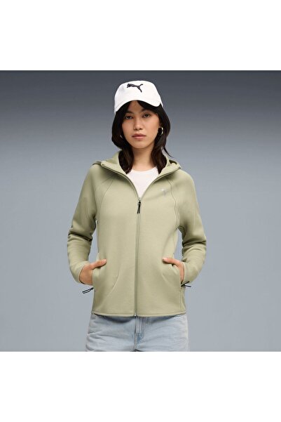 Puma Jacket Evostripe Full-zip Hoodie Dk, Beige, Women