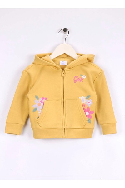 GAP Baskılı Kız Çocuk Açık Sarı Sweatshırt 793479001