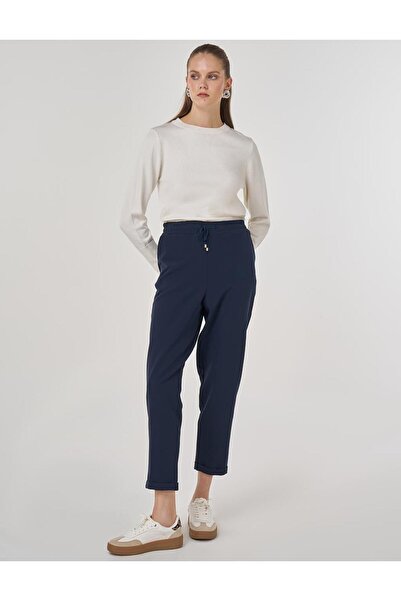 KYR Lace-Up Relaxed Fit Trousers Dark Navy Blue