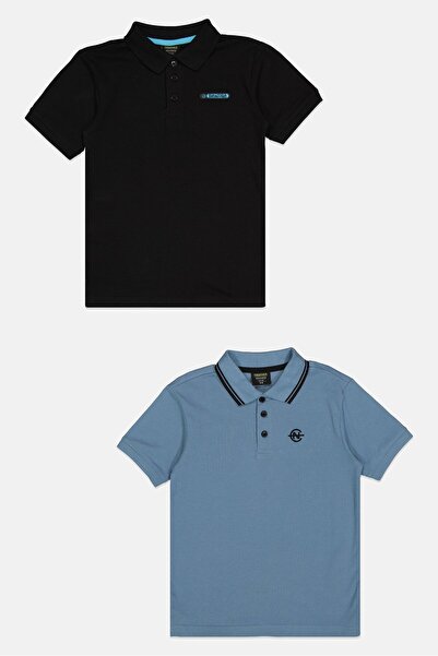 Nautica Kids Boy 2 Pieces Brand Logo Short Sleeve Polo Shirt, Multicolor