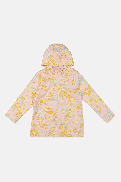Carter's Kids Girls Floral Print Hooded Jacket, Pink/Yellow Combo