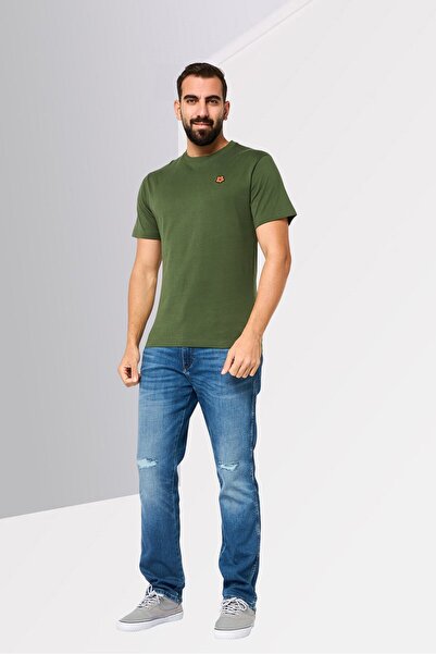 Kenzo Men Crew Neck Short Sleeve Embroidered T-Shirt, Green