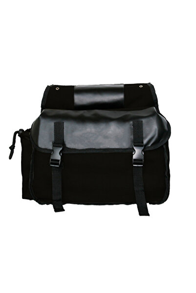 choice2 حقيبة جانبية سوداء للدراجات النارية، حقيبة تخزين قماشية مقاومة للماء،...