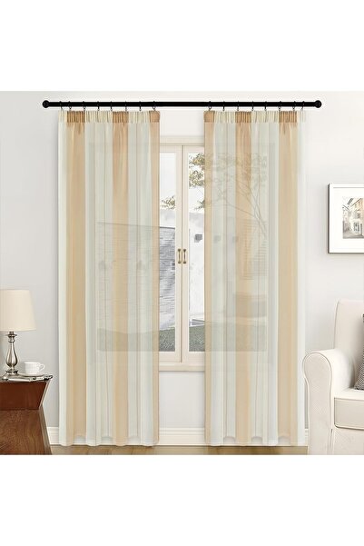 OEM Mrtrees semi-transparent curtain set, 140 x 225cm, white-beige