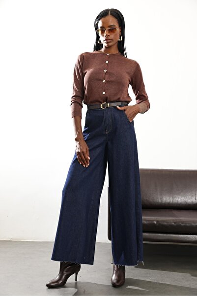 5in1Canpolat Τζιν σκούρο μπλε ναυτικό με ελαστική μέση