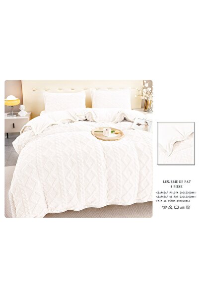 CHIRASO CHIRASO Bedding, COCOLINO, Knitted Pattern, Classic Sheet 220x230 Duvet Cover 200x230 2 Pillowcases