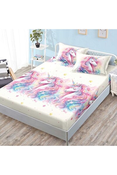 Casa de Vis Sheet Set with Elastic + 2 Pillowcases, 180/200,