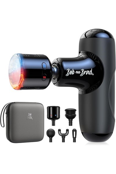 Bob and Brad Q2 Pro Mini Massage Gun with Heat and Cold Head top-notch standa...