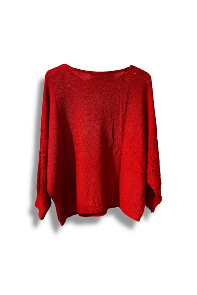 SUMEF Μπλούζα μεγάλου μεγέθους Mercerized Knitwear με τσέπες και διάτρητο σχέδιο - Ταιριάζει σε μέγεθος 38-52