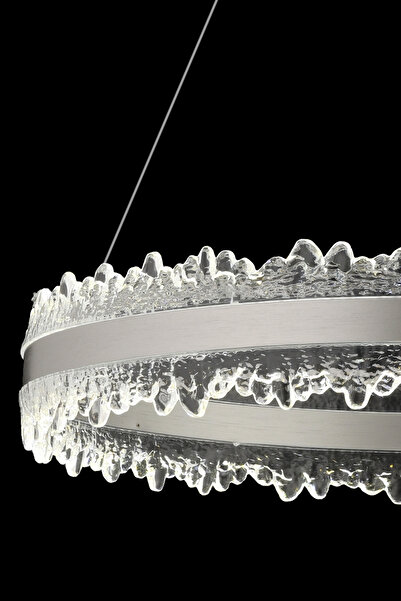 İstanbul Avize Planet 60'lık Gümüş Kumandalı 3 Renk Lüx Led Modern Ledli Avize