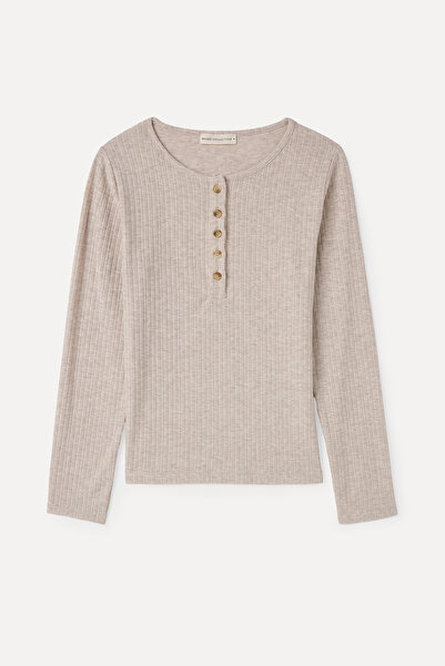 Mudo Buttoned Cycling Collar Long Sleeve T-Shirt