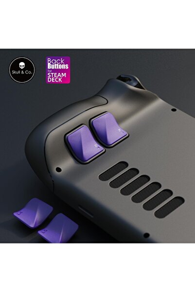 Skull & Co. مجموعة تحسين زر الظهر لجهاز Steam Deck، وسادات قبضة المقبض، حماية الأزرار