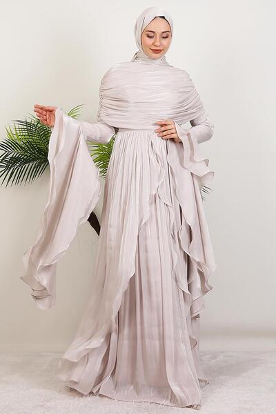 GİYZAMİLA Ebru Yoryo Abiye Bej