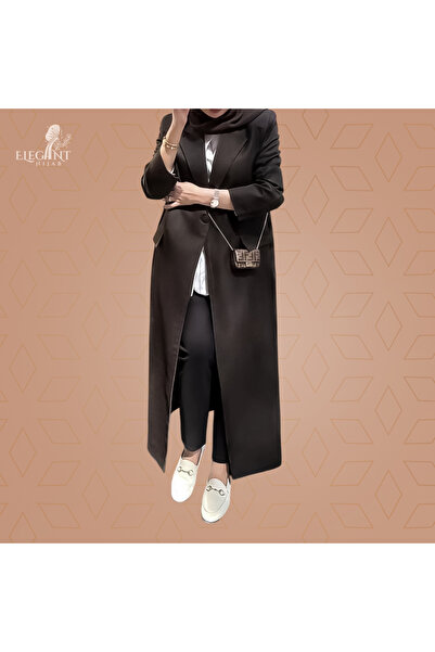 elegant hijab عباية بالطو بني