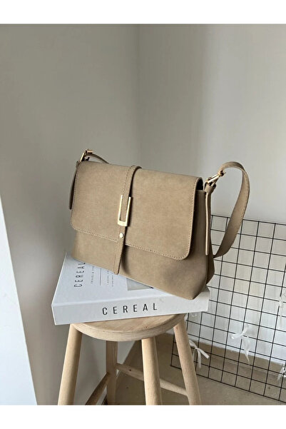 cosybag. Pinterest Senna Модель Жіноча м'яка замшева велика сумка через плече кремового кольору