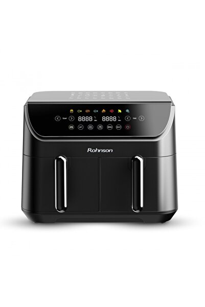 ROHNSON Friteuză cu aer cald cu coș dublu R2809, 2400W, ecran LED tactil, 8 programe presetate