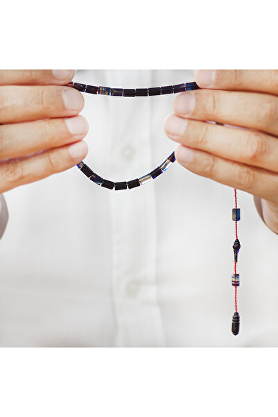 Tesbihane سبحة نار بيراميدية من العنبر بطول الكاحل مع قطع منظّم