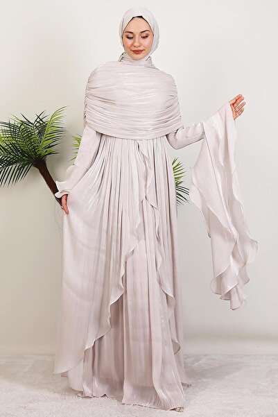 GİYZAMİLA Ebru Yoryo Abiye Bej