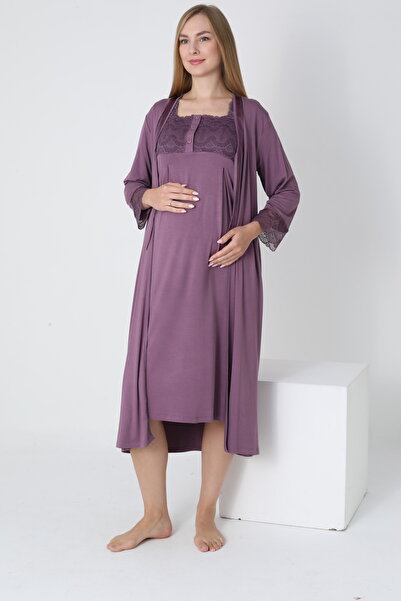 Miss Dünya Lissa Σετ νυχτικών για εγκύους και μετά τον τοκετό με λεπτομέρεια ...