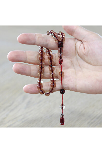 Tesbihane Систематична сфера, изрязана червена имам комбинация, прозрачни огненни кехлибарени молитвени броеници