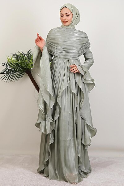 GİYZAMİLA Ebru Yoryo Abiye Mint