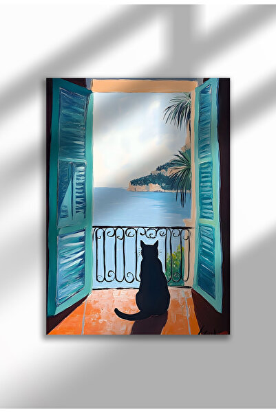 21mxm Εκτύπωση Μαύρης Γάτας σε Ύφασμα – Ψηφιακό Έργο Τέχνης σε Χωρίς Πλαίσιο ...